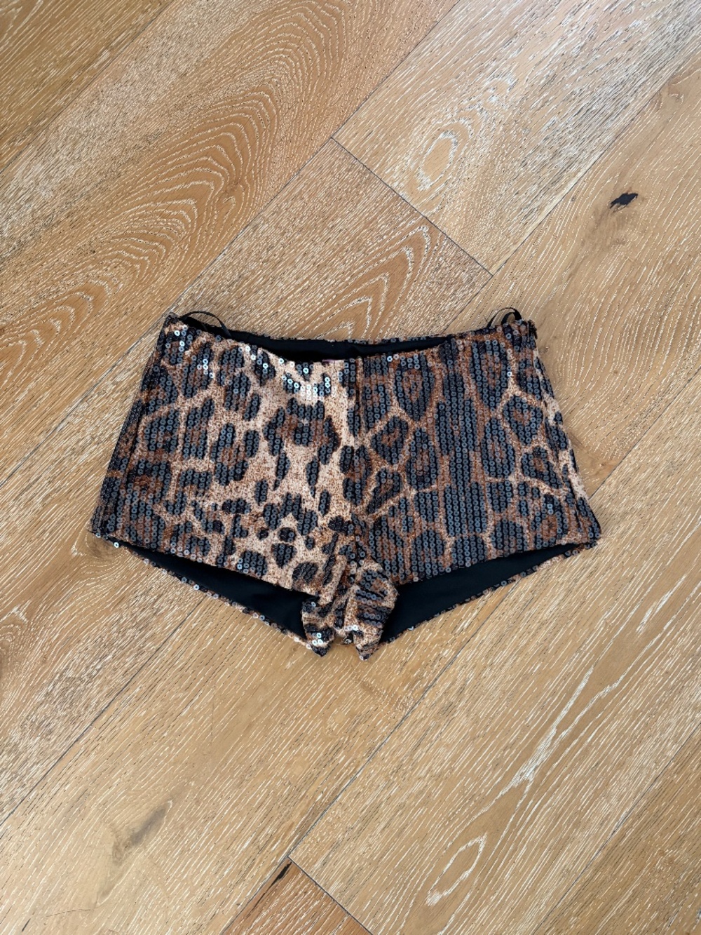 Edikted bedazzled leopard print micro shorts